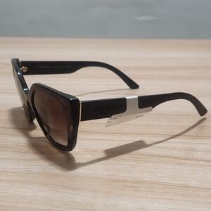 Prada Symbole Black and Animal Print Sunglasses NO CASE Wmn's